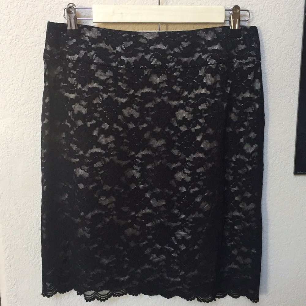 Banana Republic Black Lace Pencil Skirt, 6P